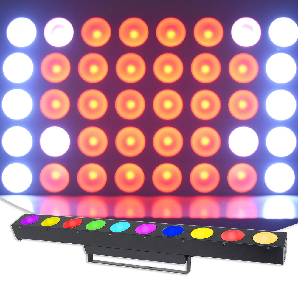 YUER 10x12W LED RGBW Matrix Panel Blinder Wash Effect Spliced Bar DJ Disco Party Dance Wedding DMX512 Control Stage Lighting