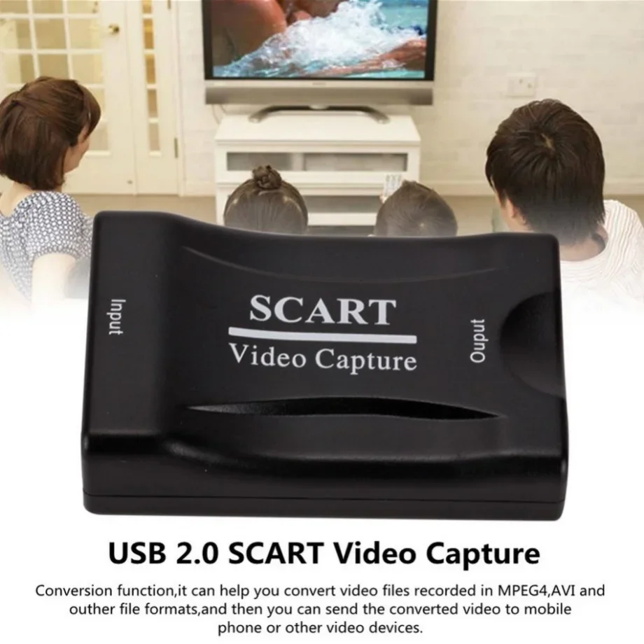 PzzPS-Cartão de captura de vídeo para casa e escritório, Plug and Play, USB 2.0, 1080P, Scart, jogos, caixa de gravação, streaming ao vivo, gravação