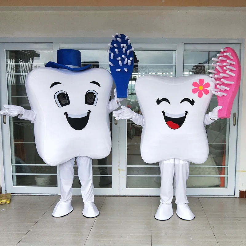 

Tooth Mascot Costume Adult Size Dental Care Advertising Show