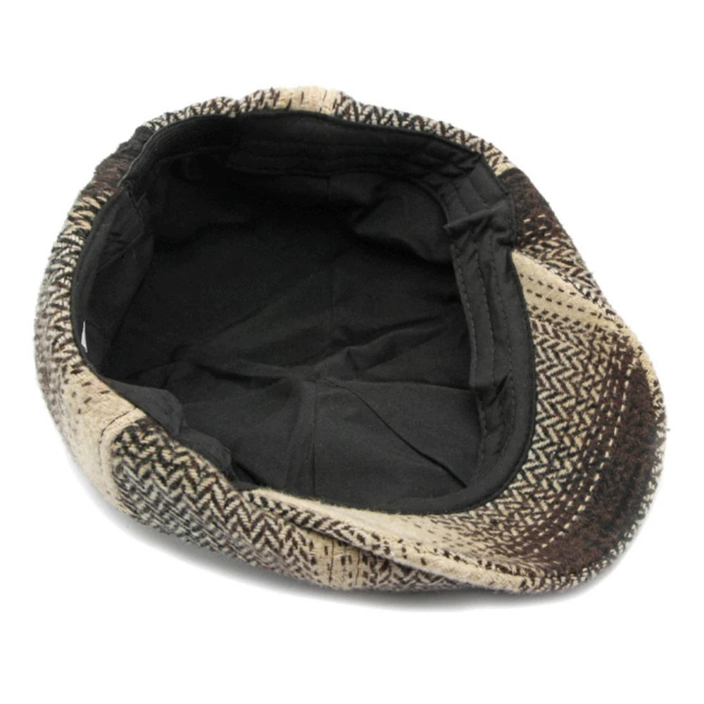 Women Beret Men Berets HT4184 Berets Autumn Winter for Men Women Vintage Plaid Octagonal