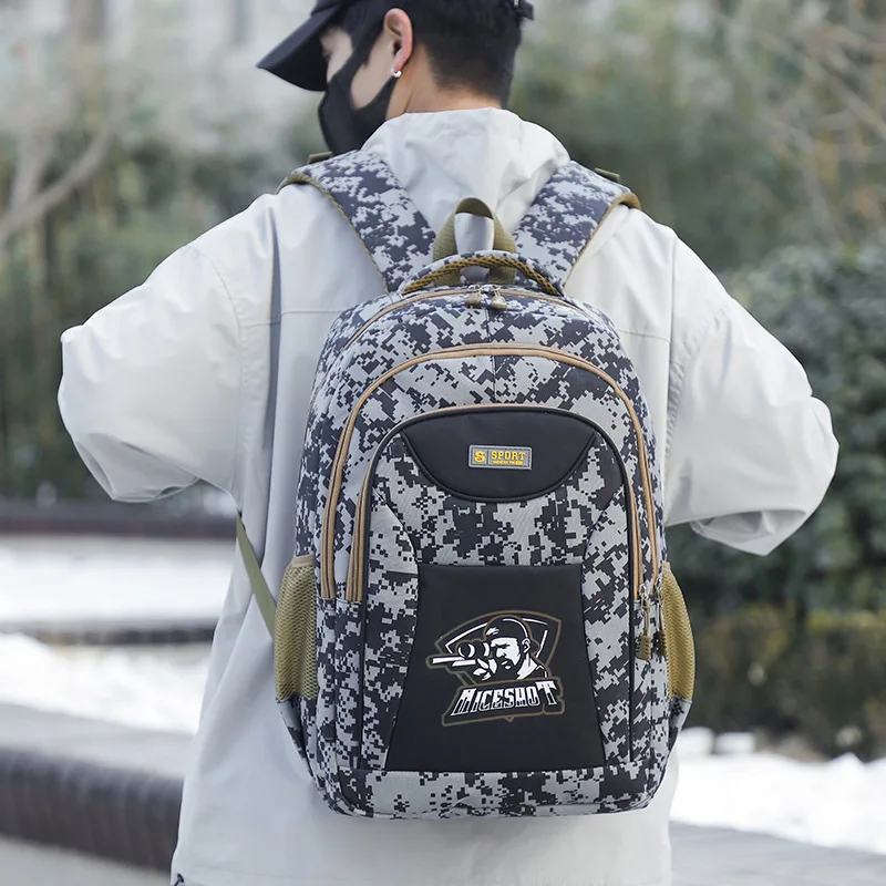 Heißer Verkauf Casual Outdoor Camouflage Rucksack Oxford Tuch Große Kapazität Reise Rucksack männer Mode Trendy Marke Schulter Taschen – Detail 19