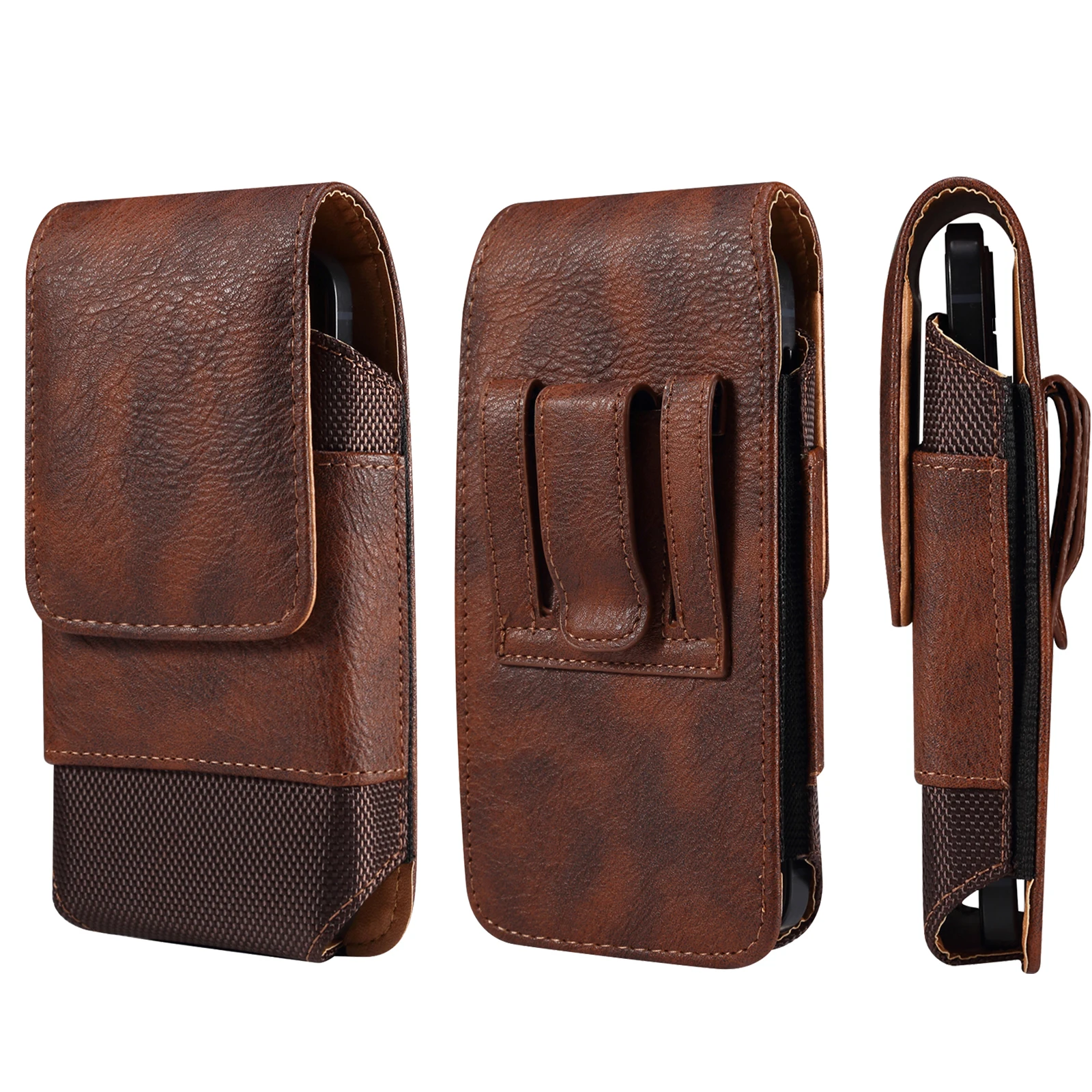thumbnail image 1 of Bolsa de cuero para teléfono móvil, riñonera informal de 5,2-7,0 pulgadas para iPhone/Samsung/Xiaomi/Sony/LG, 1 of 4