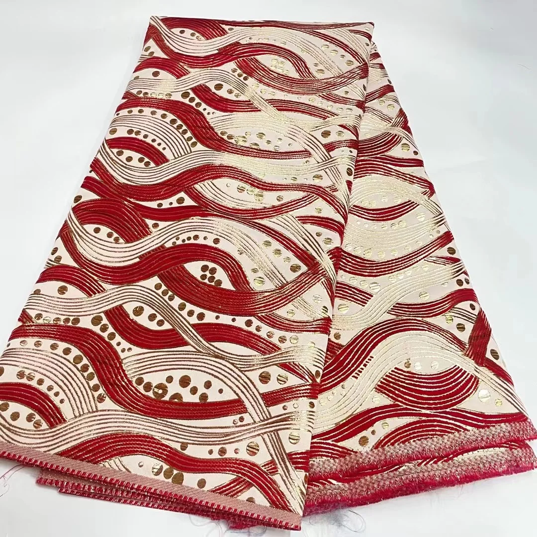 

New Design African Gilding Lace Fabric 2022 High Quality Voile French Brocade Jacquard Lace Fabric For Nigerian Party Dress