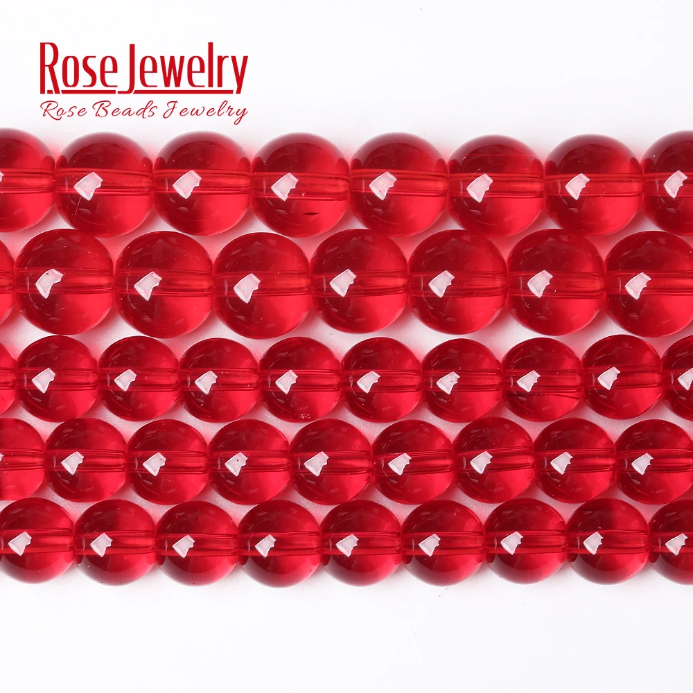 Garnet Red Glass Crystal Round Loose Beads 15