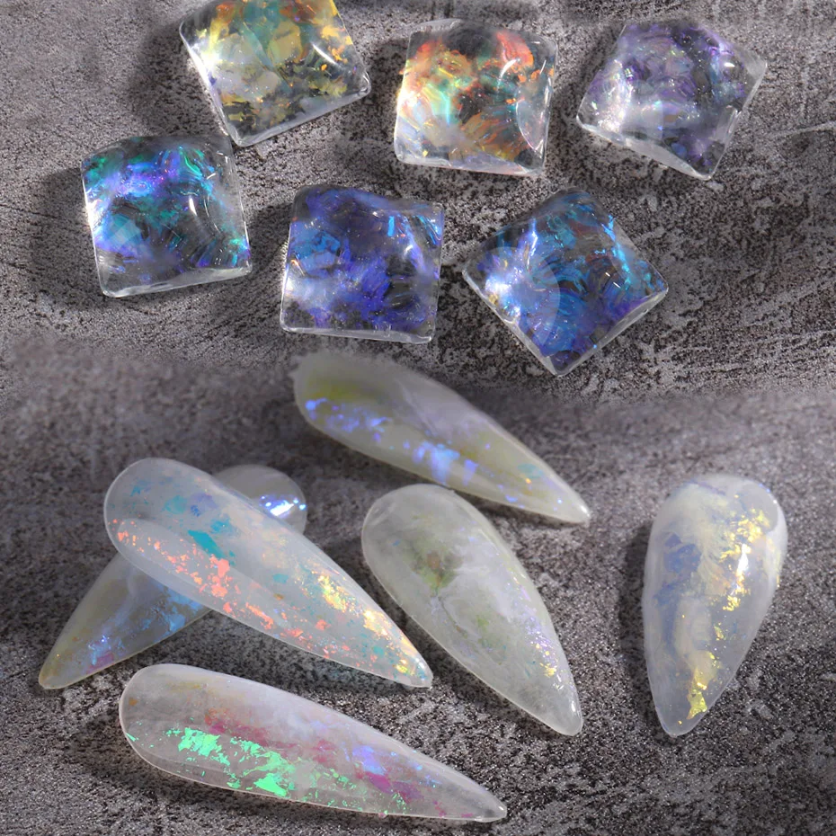 Aurora Iridescent Opal Nail Glitters Mermaid Chrome Powder Reflective Edelweiss Ice Snow Nails Flakes Gel Polish Decor Set SAXR nail powder gel nail polish nail glitter nail decoration nail decorations nail flakes nail powder set reflective powder