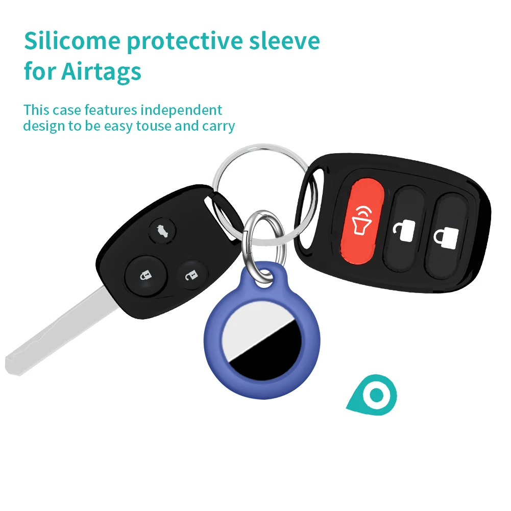 Anti Lost Device Tracker Skin Keychain Sleeve Keychain Hard PC Case Shockproof Protective Skin Key Ring for AirTag Holder