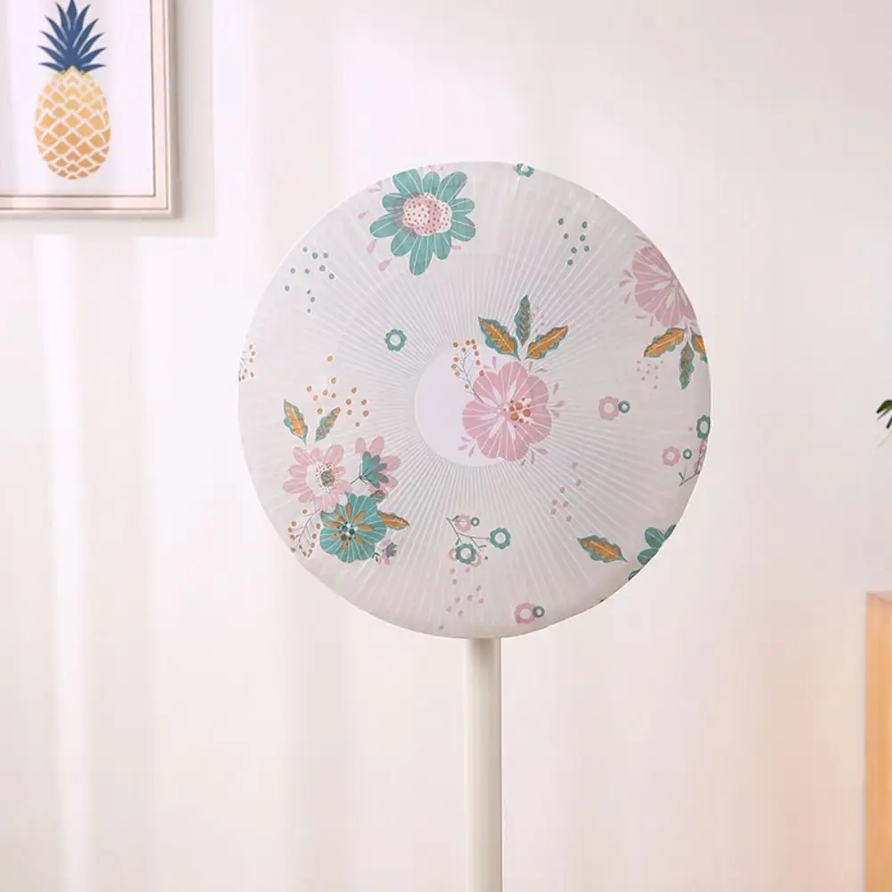 Simple Dustproof Electric Fan Cover Round Cartoon Pattern Printing Electric Fan Cover for Baby Kids Finger Protector