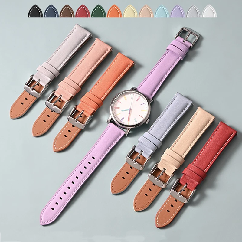 Vibrant Genuine Leather Quick Release Watch Strap – Cowhide Replacement Band