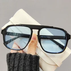 Men's Vintage Oversized Sunglasses - Classic Sport Design with UV400 Protection (Black - Blue)