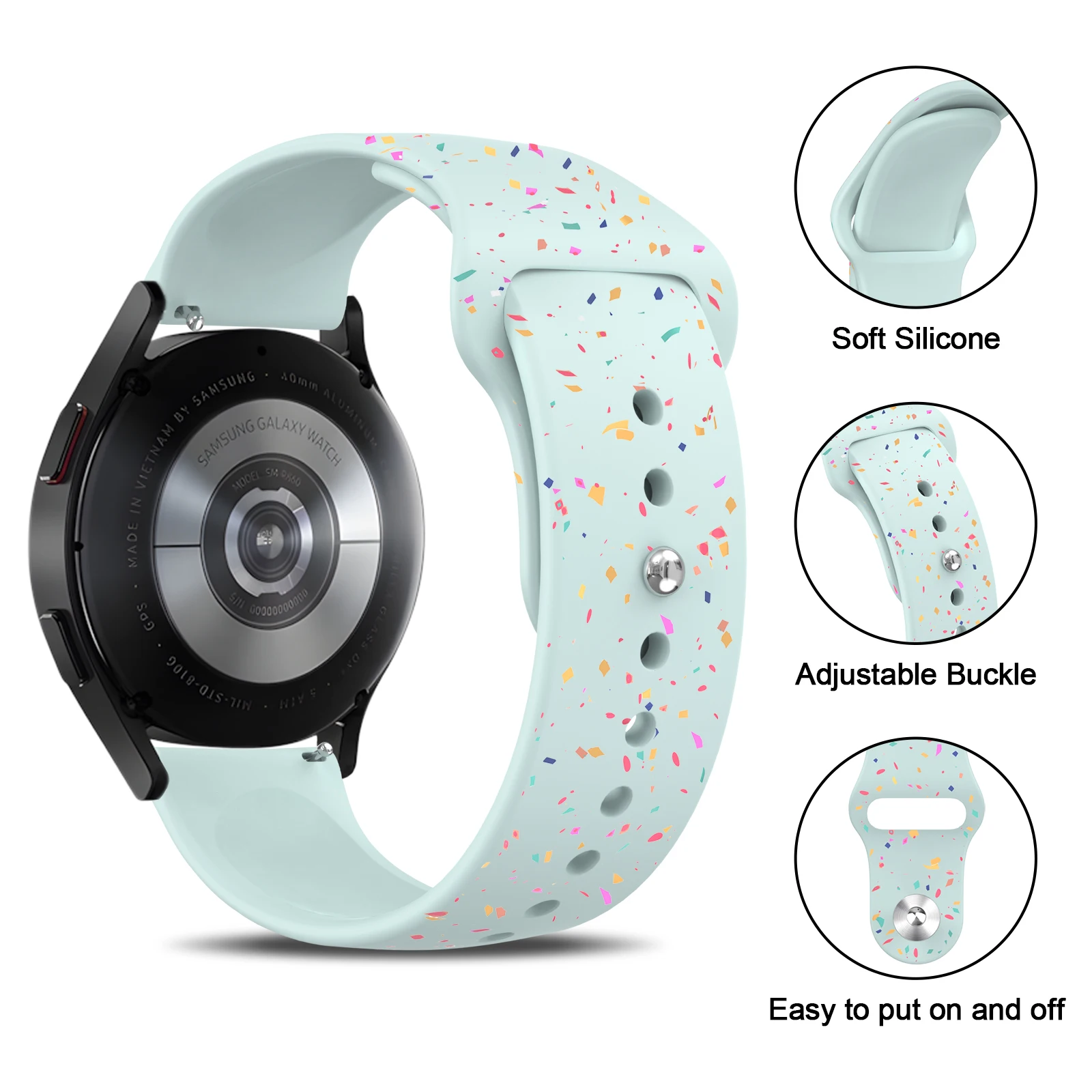 Colorful 20mm Soft Silicone Watch Band Strap