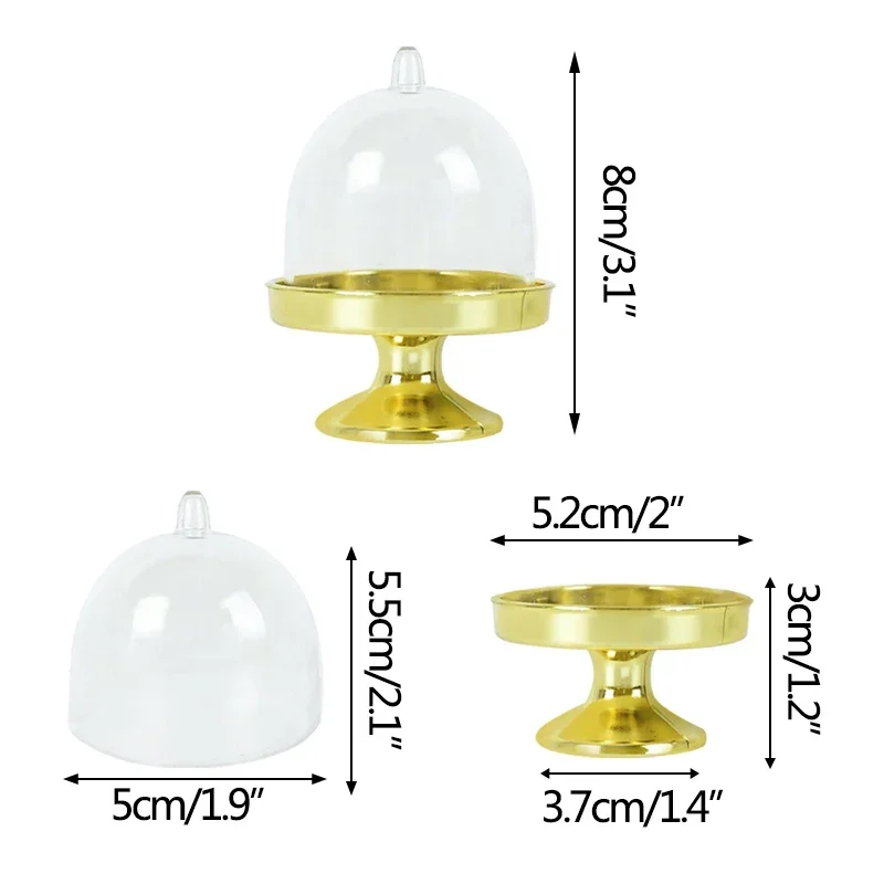 4/12pcs Clear Plastic Mini Candy and Cupcake Boxes with Lids, Elegant Wedding Gift Boxe... - SKU CCB01742 - UGI Packaging