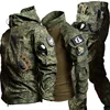 Military Uniform Hunting Men Army Soft Shell Hooded Jacket+Breathable Long Sleeve Swat Tshirts+Multi-pocket Pants Cargo Suits 1