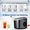 COWSAR Bullet Ice Maker Countertop with Self-Cleaning, 26.5lbs/24Hrs, 6 Mins/9 Pcs Bullet Ice, Portable Ice Maker 5