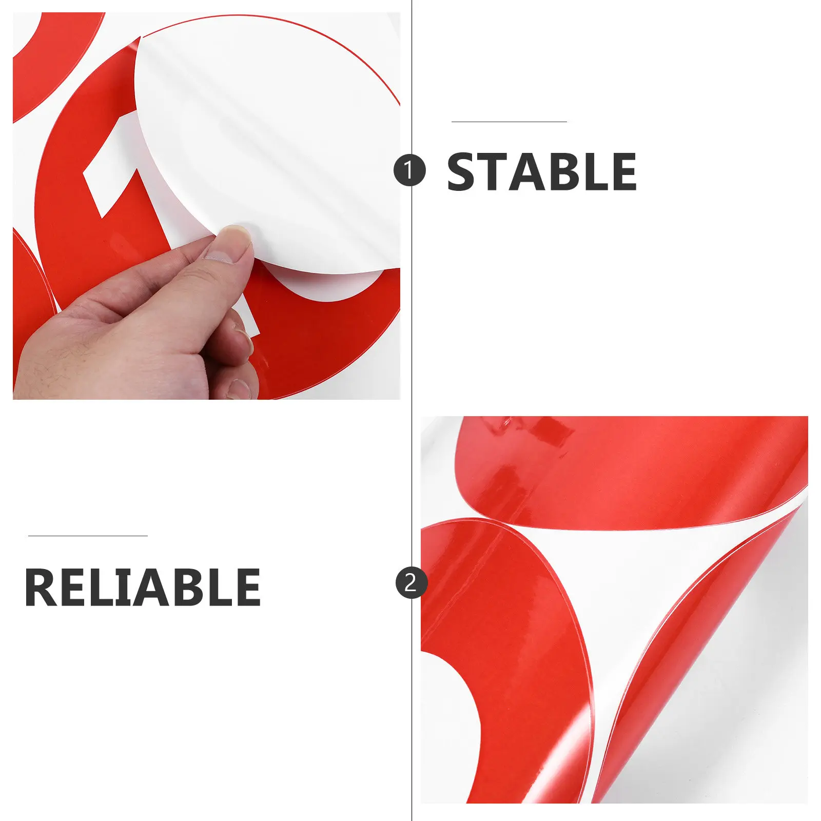 2장 대형 PVC 방수 원형 숫자 스티커, 파티 선물, 가정, 사무실, DIY 공예용 자가 접착식 제거 가능 스티커