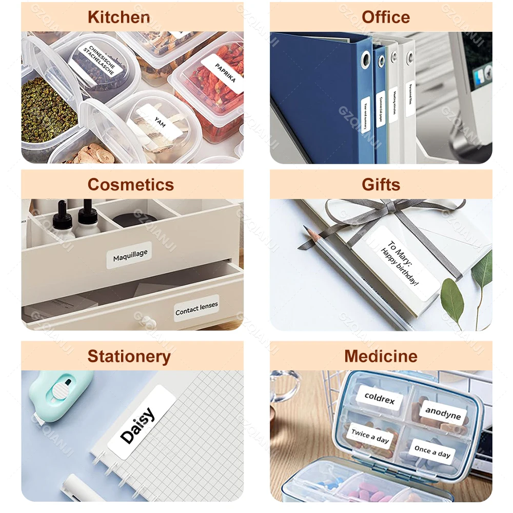 NiiMBOT D101 D11 D110 Label Thermal Printer White Label Paper Roll Waterproof 10Rolls Cheapest official Sticker Papers