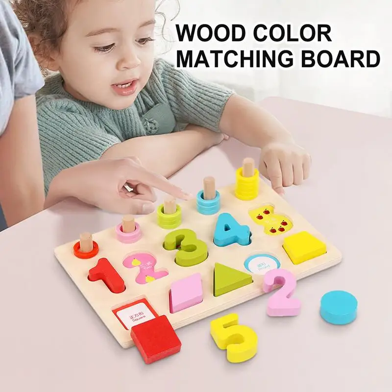 Color Matching Block Toy Color Recognition Puzzle Board Educational Toddler Sensory Game Preschool Training Activity For