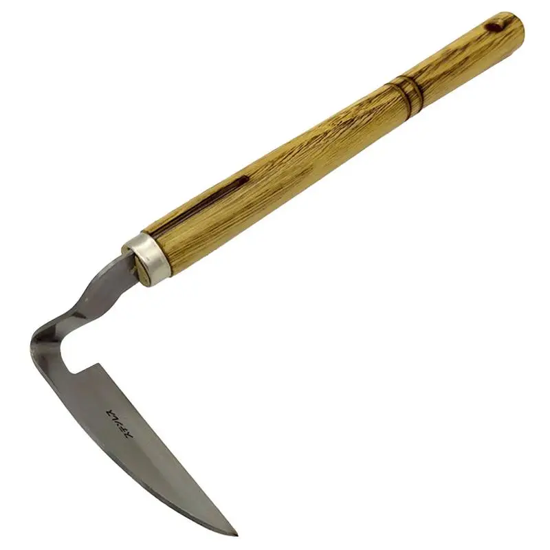Weeding Sickle Stainless steel curved handle sickle with wooden handle crooked sickle Agricultural weeding and gardening