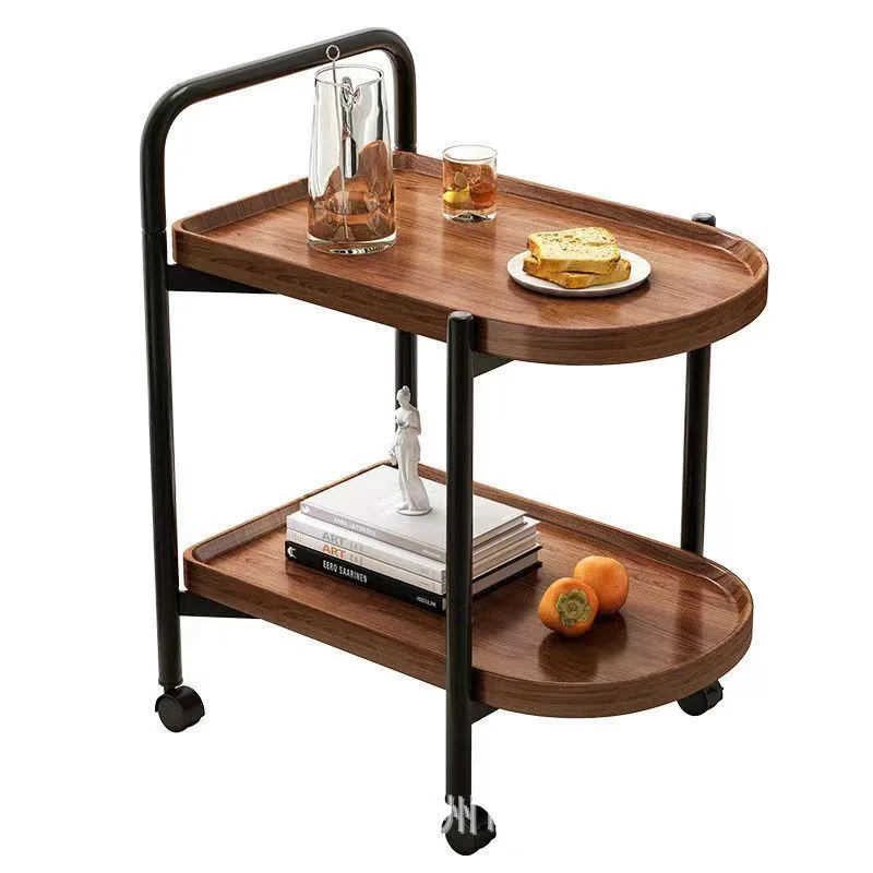 Home Office Kitchen Storage Cart with Wheels Fruit Vegetable Rack 2-Tier Rolling Utility Cart
