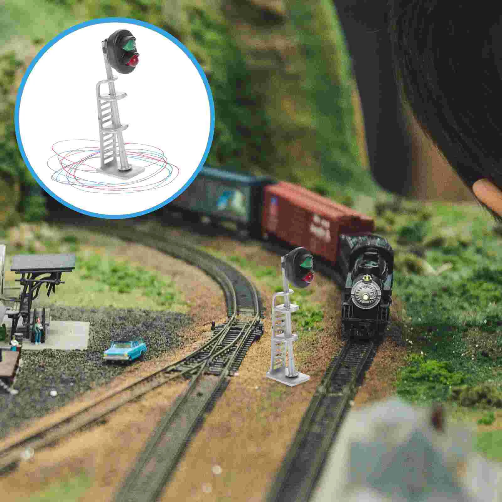 

Train Signal Light Mini Railway Lamp Tiny Spotlight Models Sand Table Materials Small Decor Micro Landscape Adornment