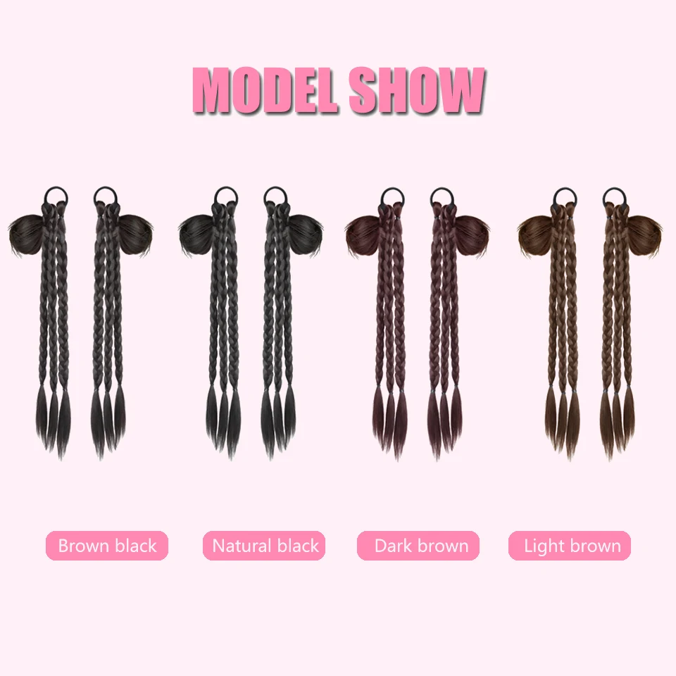 Synthetic Braided Ponytail Extensions For Women
