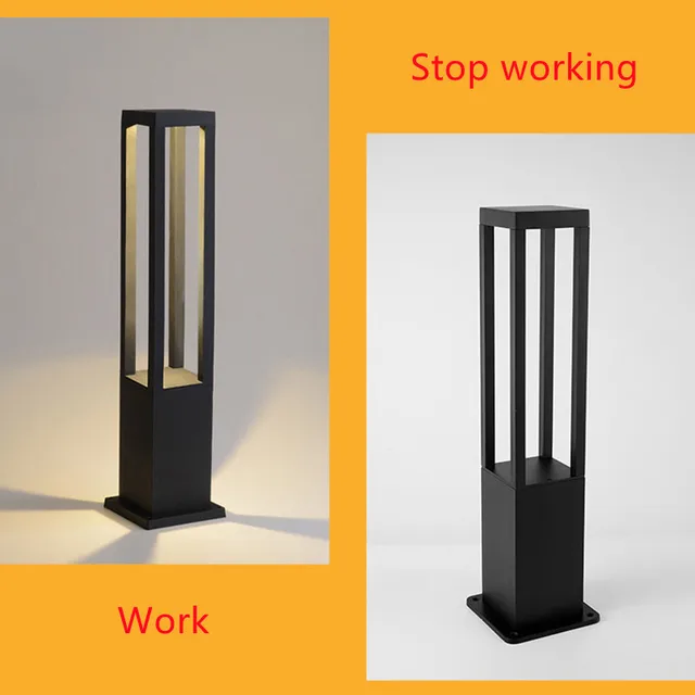 Modern Kültéri Vízálló Led Hosszú Gyeplámpa 7W 85 ~ 265 V Finale Aluminium Square Street Light Garden Courtyard Villa Világításhoz - Image 4