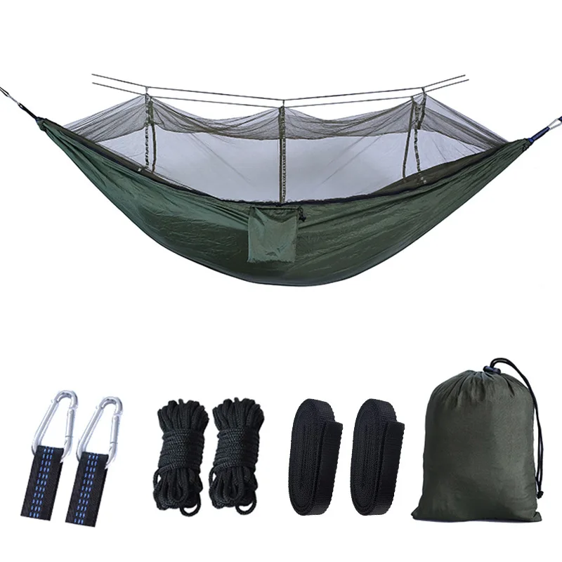 Lightweight Portable Outdoor Camping Hammock with Mosquito Net High Strength Parachute Fabric Hanging Bed Hunting Sleeping Swing 4