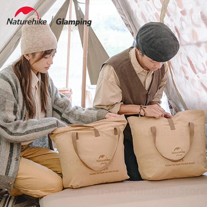 Naturehike Flame Retardant Drape Blanket 150X200CM Shawl Carpet with Windproof Buckle Camp Portable Warm Cover Blanket Mat