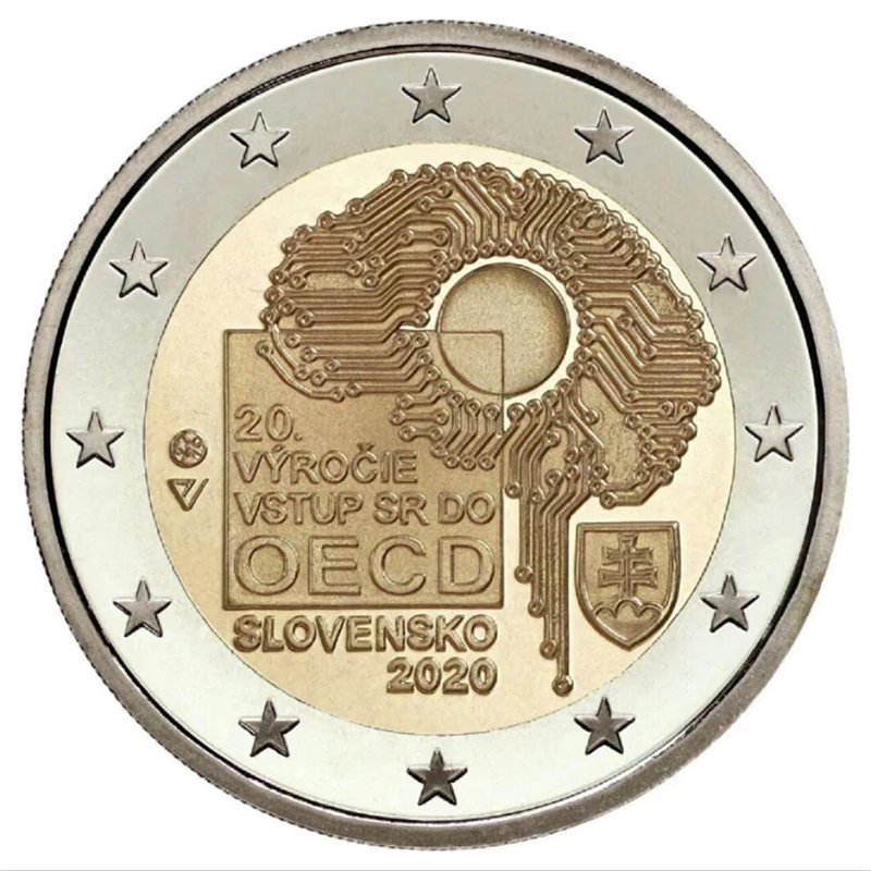 Moneta Commemorativa Bicolore Da 2 Euro Per Il 20 ° Anniversario Dell'Ingresso Della Slovacchia All'Oecd Nel 2020