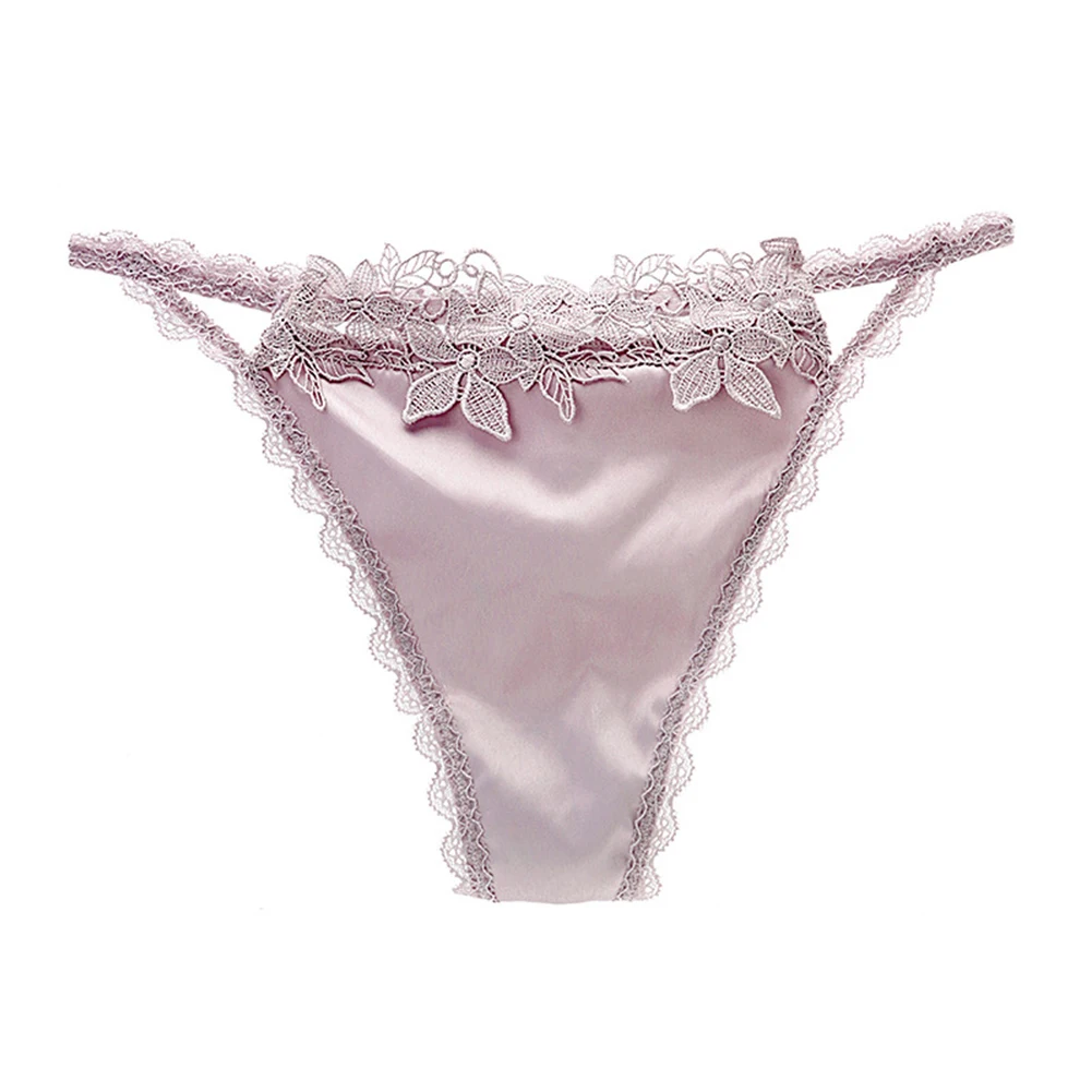 

Women Lace Panties Sexy Underwear Shiny Satin Lace Knickers Thongs Thin Panties Erotic Lingerie For Ladies Seamless Underpants