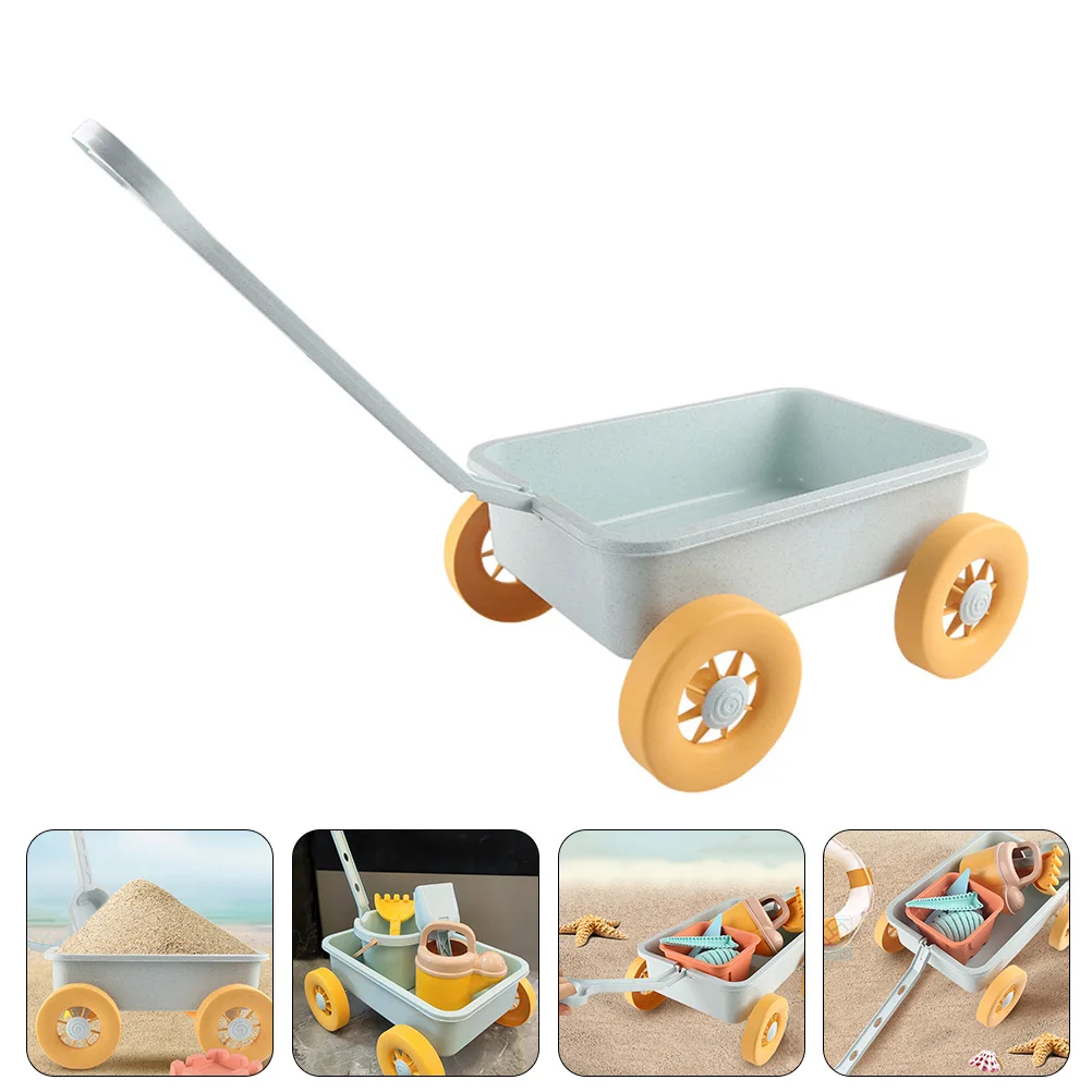 Cartoon Summer Pull Toy Seaside Toddler Children’s Toys Kids Wheelbarrow Plastic Construction Vehicles Sand Digging 4