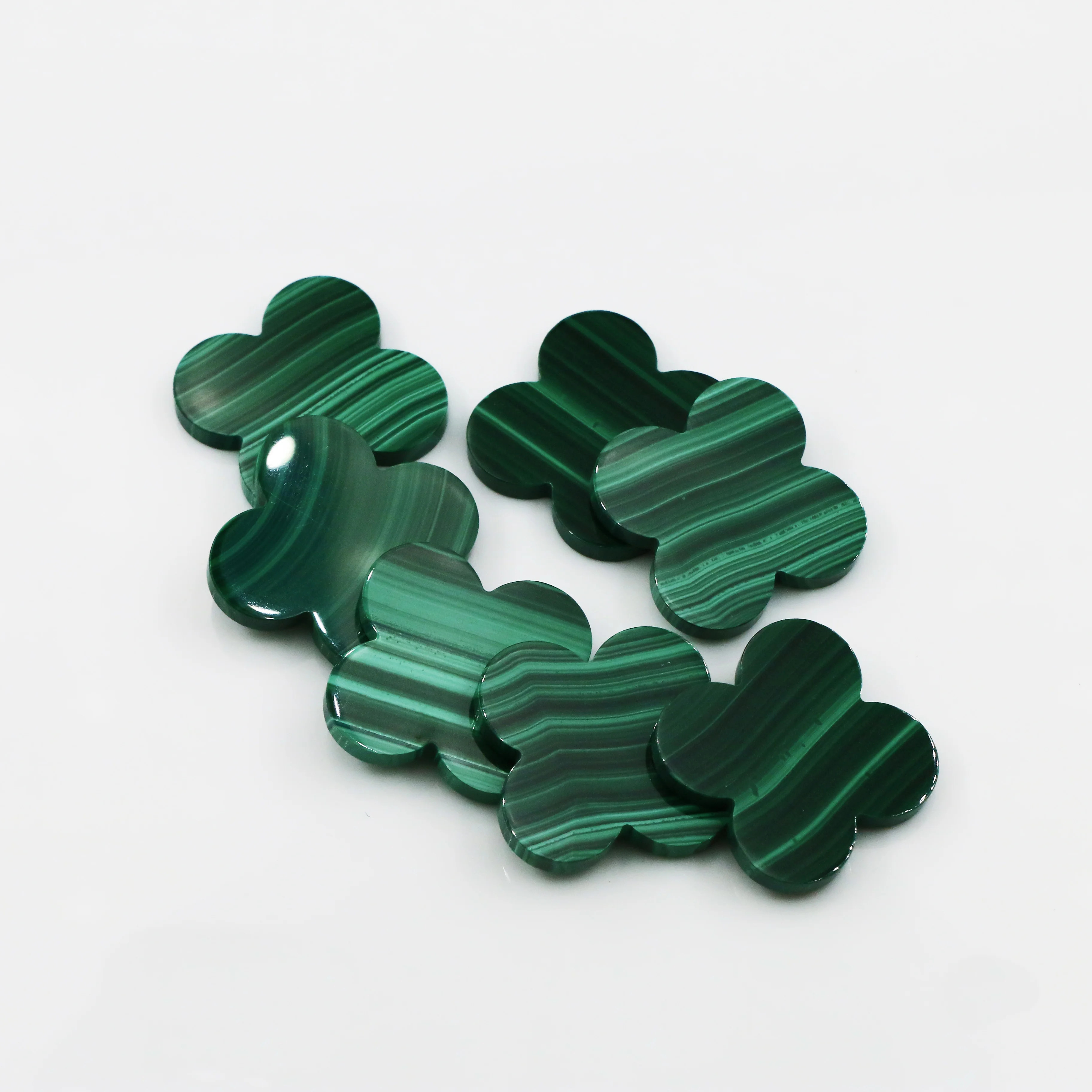 HanYu Dubai Natural Agate Shell Malachite Clover Four Leaf Clover Stone For Jewelry Making