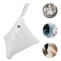 3pcs Zippered Mesh Laundry Bags Triangular Washing Machine Wash Pouch Small Socks Underwear Wash Bags Polyester Wash Pouches 1
