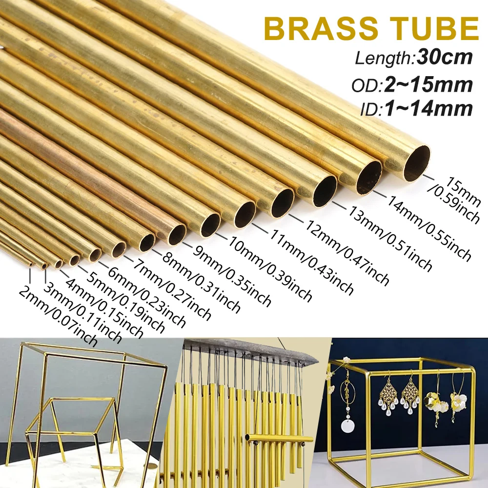 Versatile Brass Tubing for Modelmaking and Craftsmanship - Various Diameters and 300mm Length