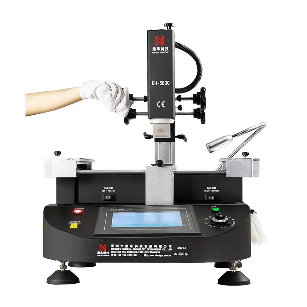 DH-5830 Hot Air BGA Chips Rework Station Touch Screen 3 Independent Heater Temperature Zones SMD PCB Soldering Repairing Machine 3