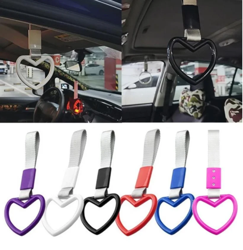 

1pc Train Bus Handle Hand Strap Drift Charm Strap Drift Auto Accessories Car Styling Car Heart Straps Front Tow Hook