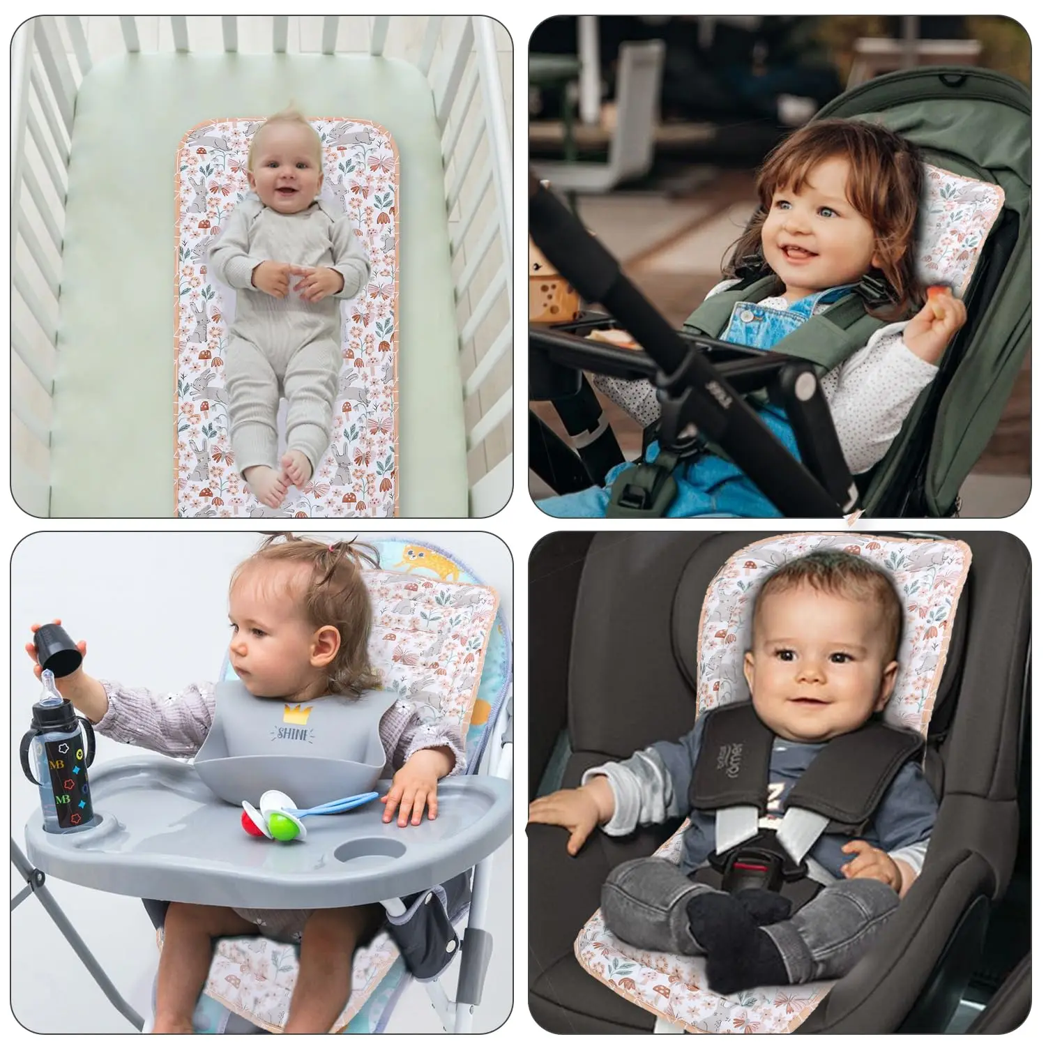 Stroller Seat Liner for Baby Pushchair Car Seat Chair Mat Child Trolley Mattress Diaper Pad Infant Stroller Cushion Accessories stroller accessories stroller cushion stroller pad