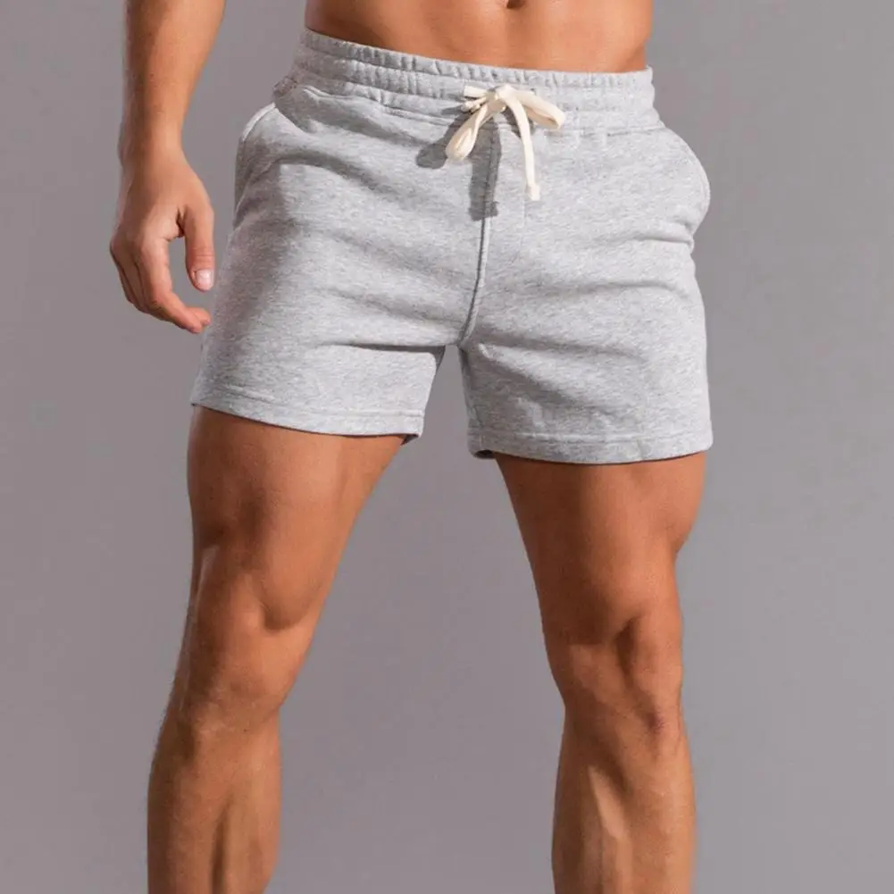 Description Picture 2 of itemSummer Men Sport Shorts Above Knee Length Loose Drawstring Elastic Waist Side Pockets Deep Crotch Loose Soft Casual Jogging Gym