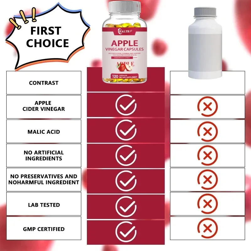 HEALTH Minch Apple Cider Vinegar Capsules Max 400mg Natural Raw with Cinnamon Ginger & Cayenne Pepper Detox Vitamin C Supplement