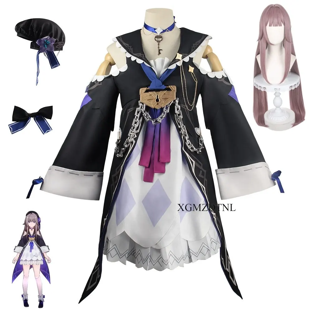 

Honkai Star Rail Herta Cosplay Costume Wig Headwear Necklace Herta Space Station Halloween Party Women Girls Accessories Props