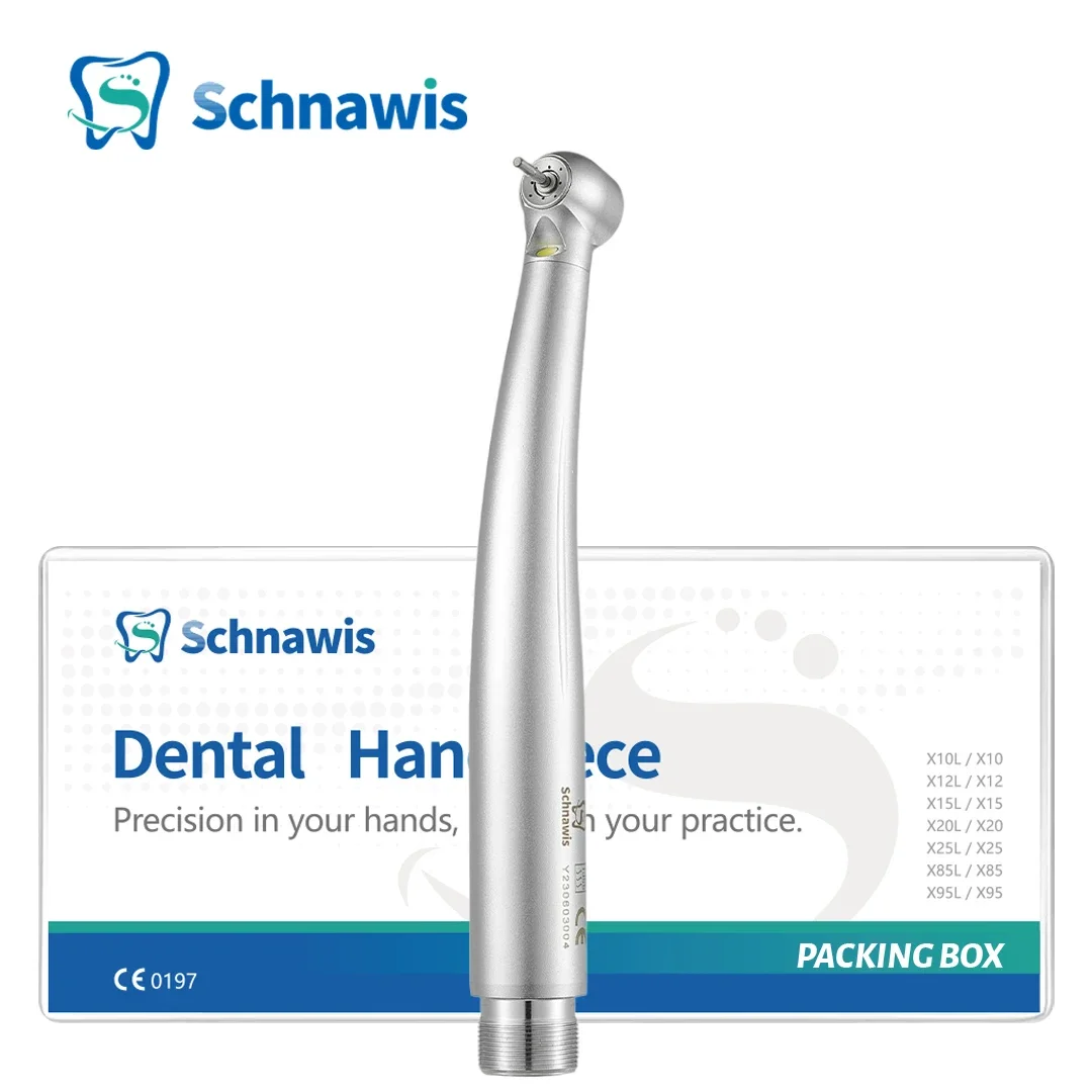 

Schnawis Dental LED High Speed Handpiece Four Water Sprays Handpiece Dentistry Air Turbine Handpiece with 2/4Hole Dentist Tool