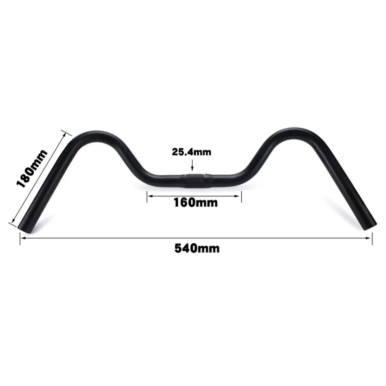 Road Bike Riser Handlebar 25.4mm Clamp Comfort Cruisers Extra Long Cycling