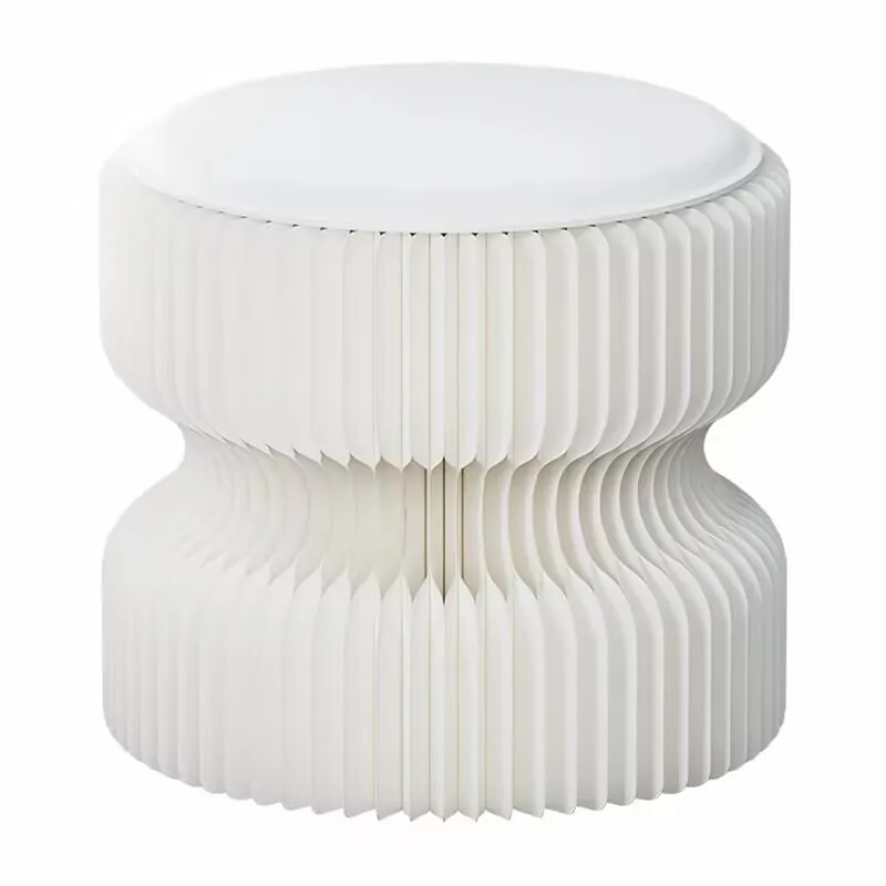 Portable Paper Folding Stool Shoe Changing Round Sitting Stool Living Room Small Bench Stacked Celebrity Short Stools