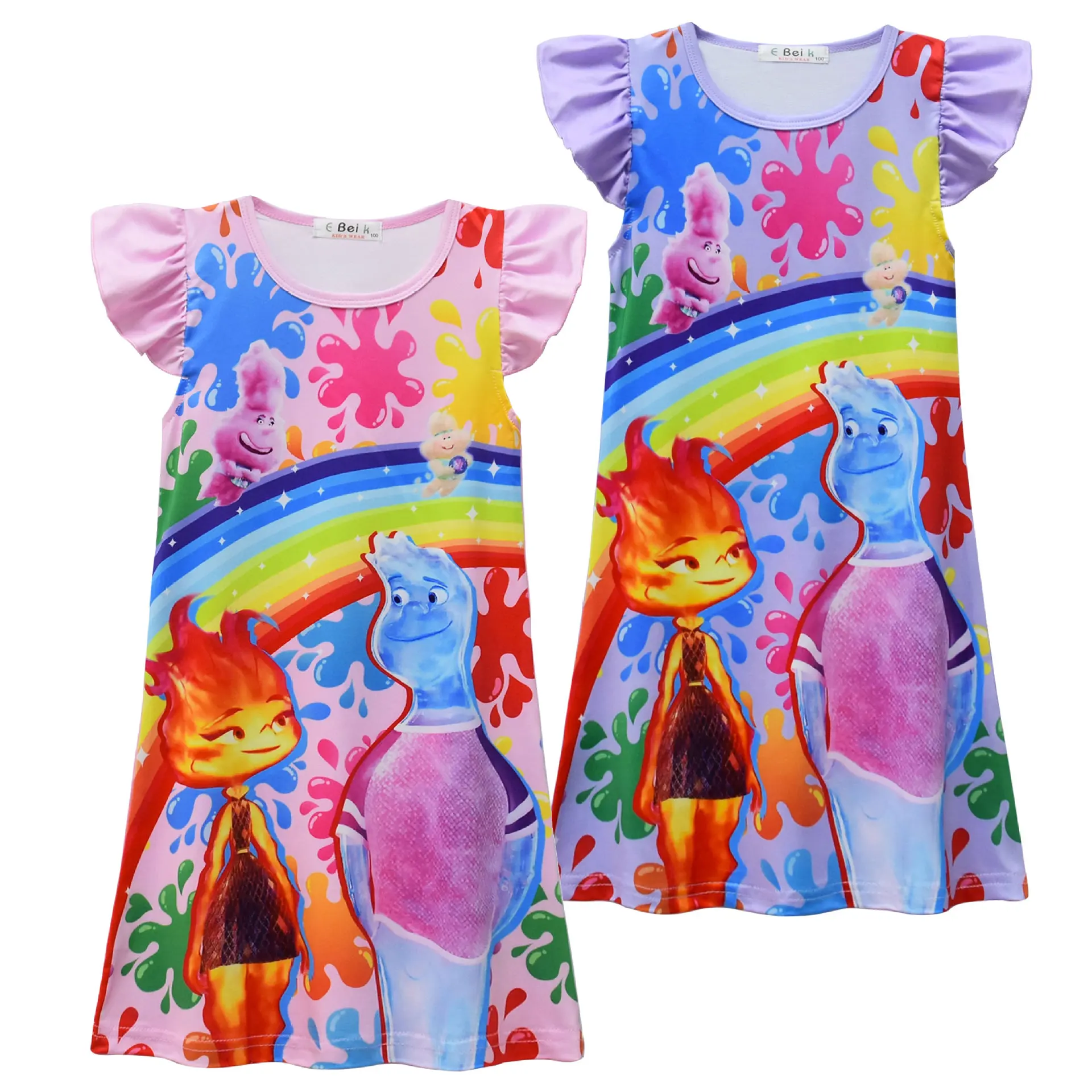 

2023 New Film Children's Dress Crazy Element City Clothing Digital Printed Girls Dress Causal Skirt Nightclothes Gift for Kids