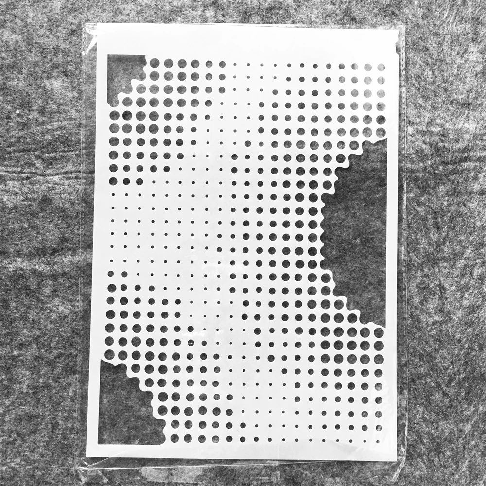 

A4 29cm Gradiant Geometry Dot Texture DIY Layering Stencils Wall Painting Scrapbook Coloring Embossing Album Decorative Template