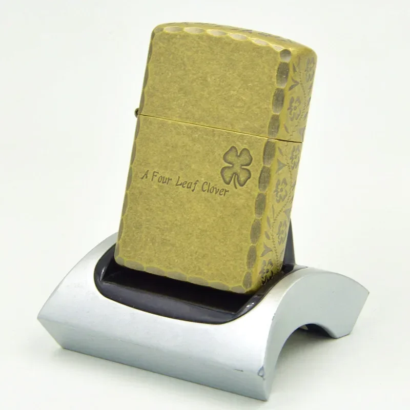 

ZORRO New Pure Copper Lace Clover Gifts Boyfriend Windproof Kerosene Lighter