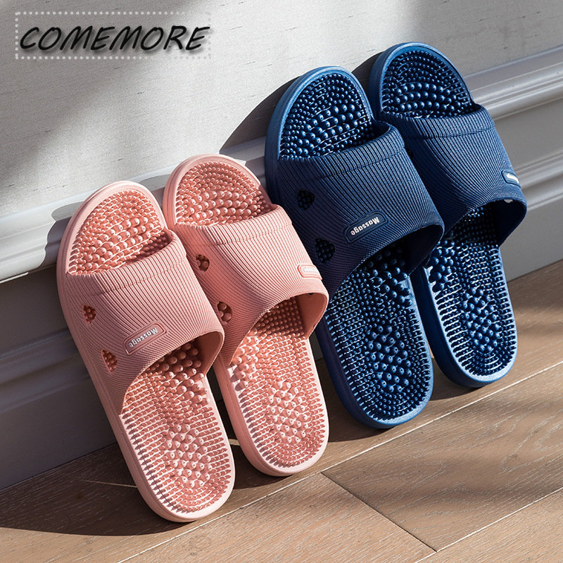 Comfort 2023 New Women's Foot Massage Slippers Indoor Soft Slides Men Slipper Non-slip House Bathroom Health Care Shoes Couples
