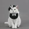 Quality Pet Hat Weaving Small Fragrant Flower Bud Hat Bow Lace Bib Pet Cat Dog Accessories Camellia Set Party Dressing Supplies 3