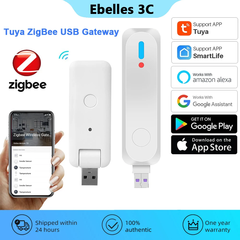 Tuya Smart Home Zigbee Gateway Hub Wireless Bridge Multimode Usb