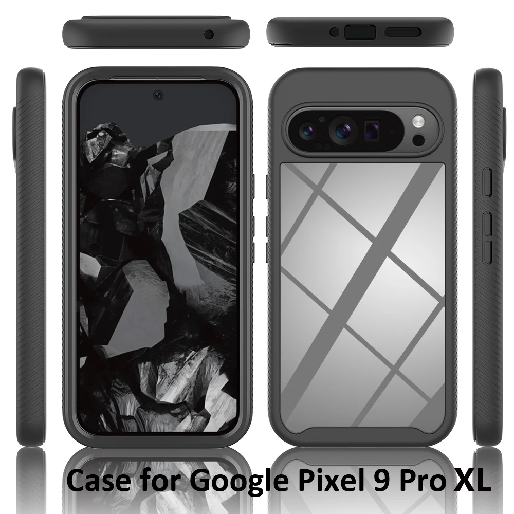 Pixel Pro XL Shockproof Rugged Clear Case with Built-in Screen Protector