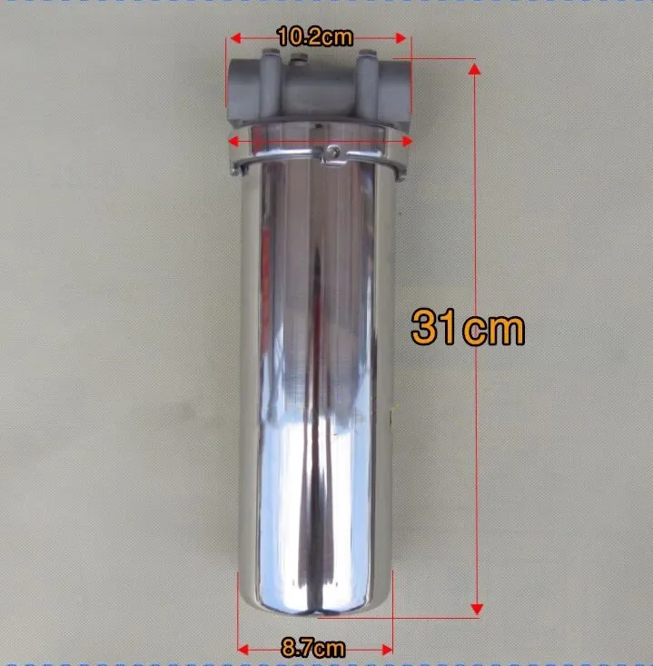 10 inches 304 Stainless steel hot water filter housing 1/2" 3/4" 1' for high temperature high flow